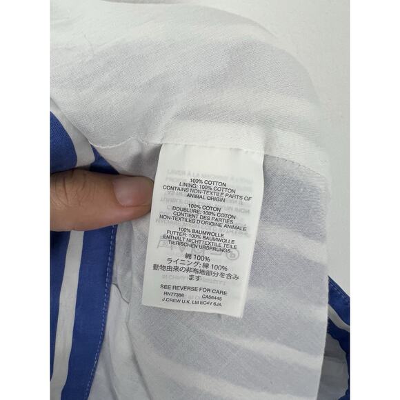 MISSING BELT - J. CREW Womens Size 4 Button Front Striped Midi Skirt Blue Preppy - Picture 8 of 9